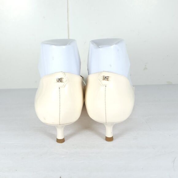 Sam Edelman Women's Kaya US7 Off White Leather Pointed Toe Kitten Heel Pump - Picture 9 of 16